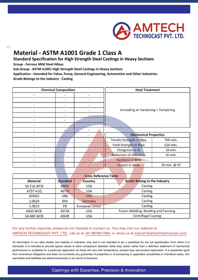 ASTM A1001 Grade 1 Class A